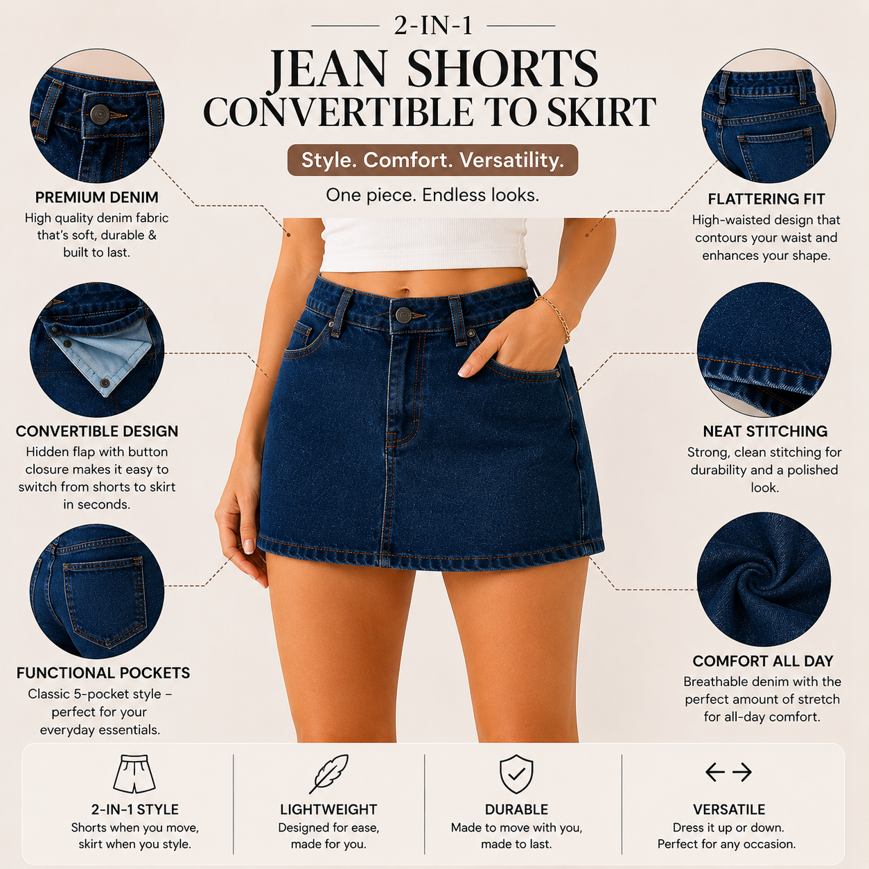 2 in 1 Skirt with shorts