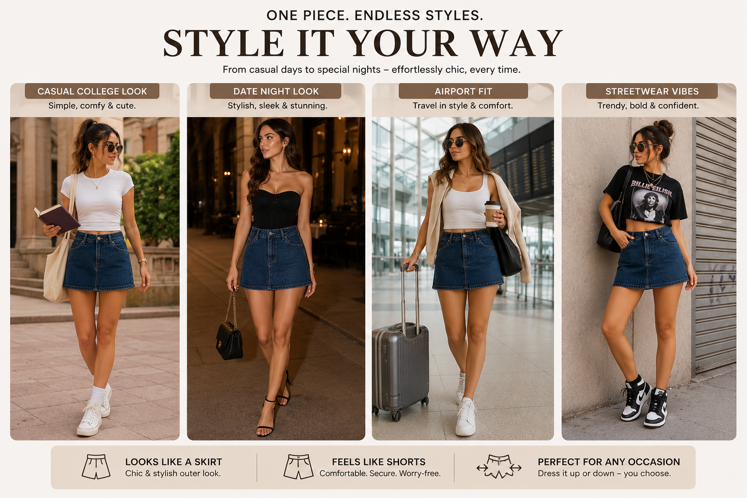2 in 1 Skirt with shorts