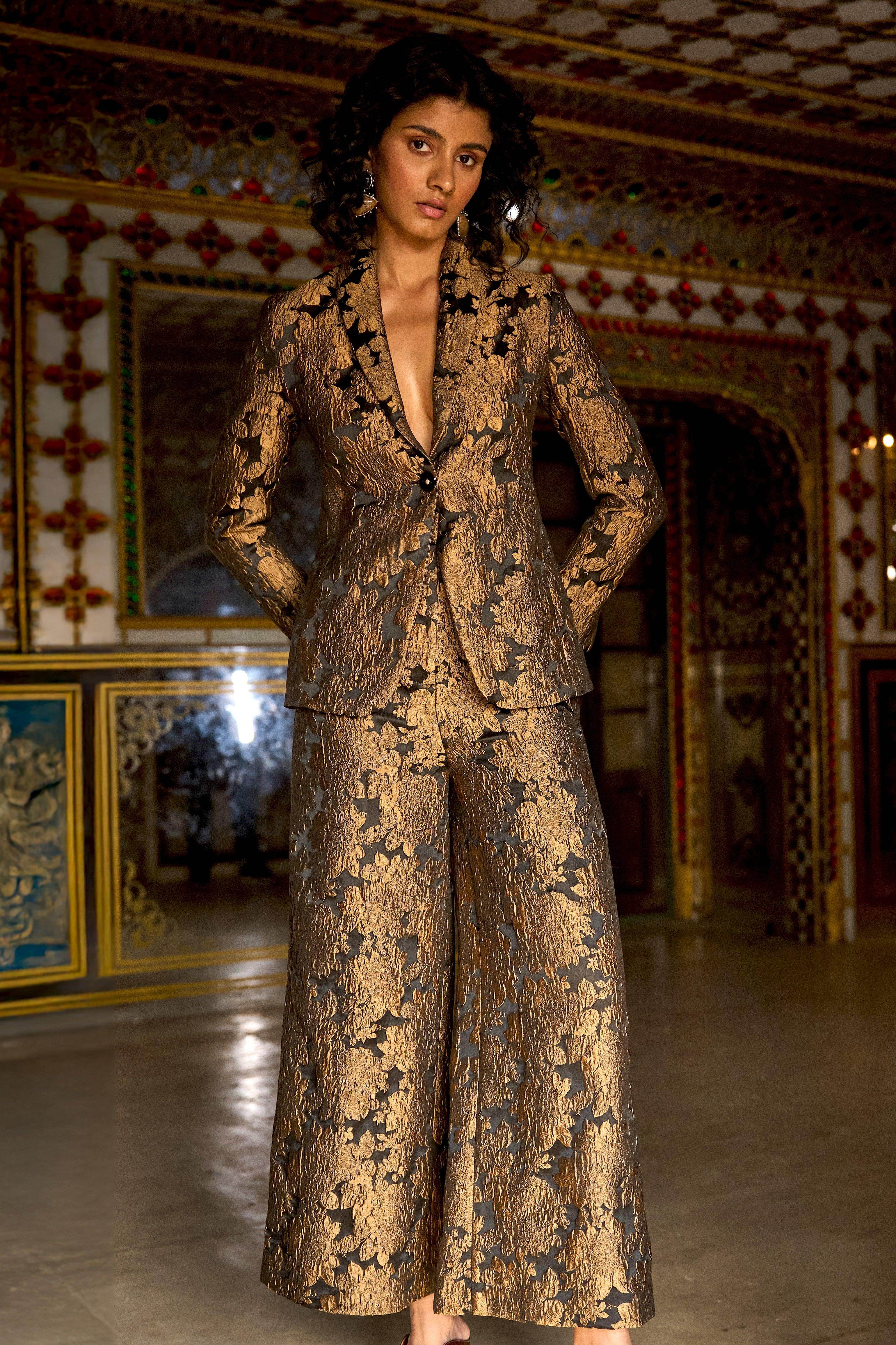 FLORAL BROCADE BLAZER