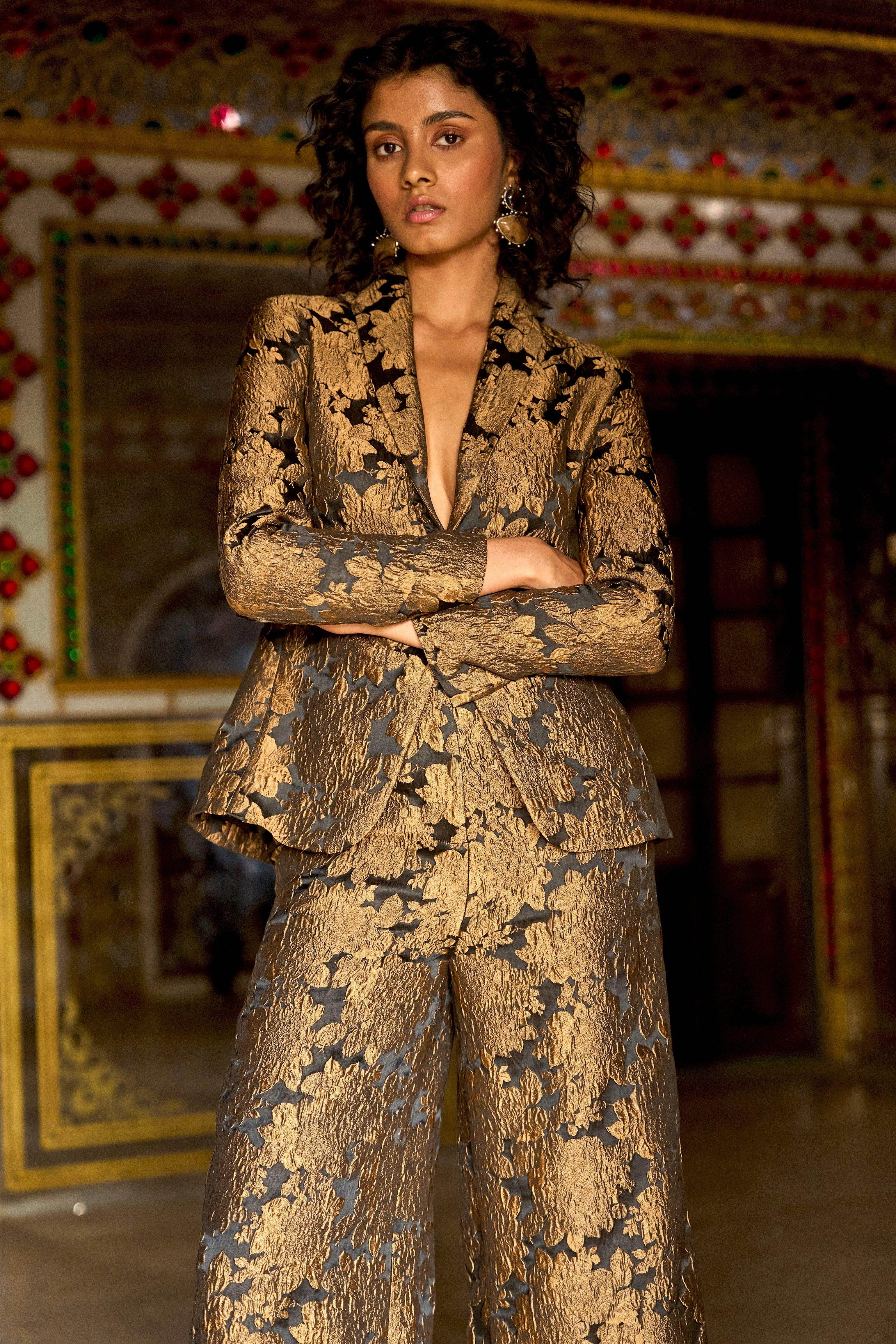 FLORAL BROCADE BLAZER