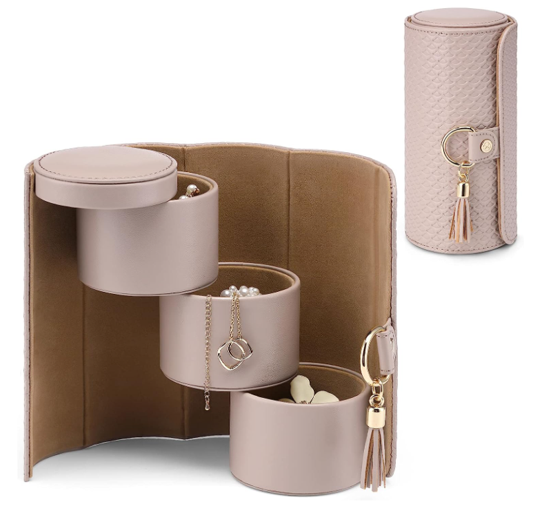 Portable Travel Jewelry Organizer Roll Case