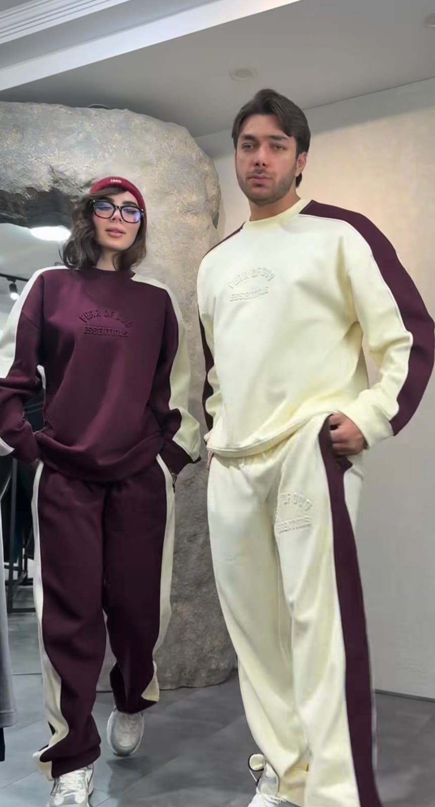 Premium Unisex Essentials Contrast Panel Co-Ord Set