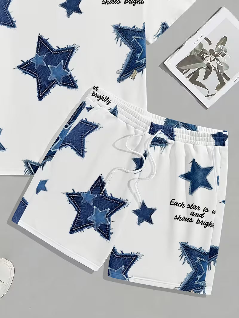 Men's Casual Sport Set Short-Sleeve T-Shirt Shorts