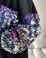 🔥Hot Sale 49% OFF⏳Women's Trendy Sequin Patchwork Coat with Raw Hem