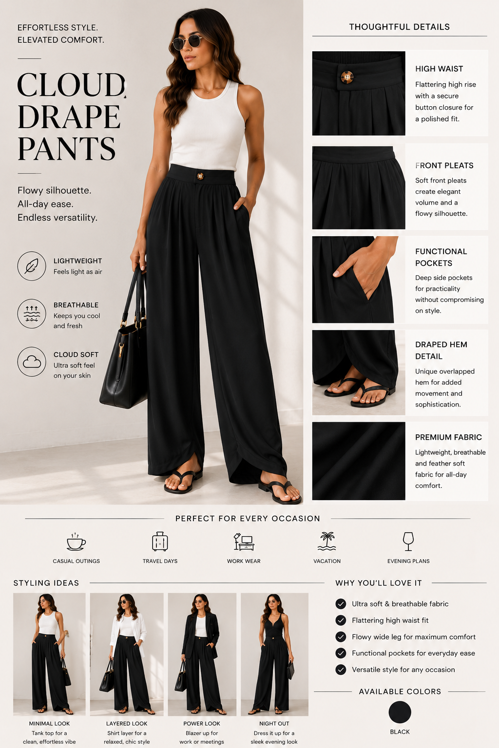 Cloud drape pants