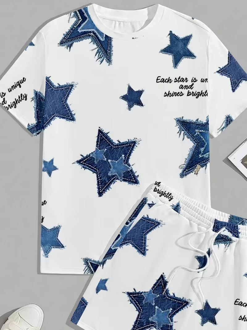 Men's Casual Sport Set Short-Sleeve T-Shirt Shorts