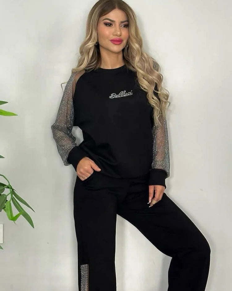 Fashionable solid color two-piece set