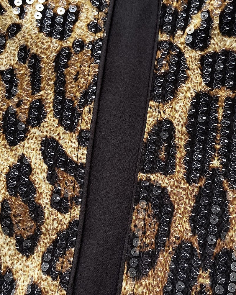 Women's Sparkling Sequin Open-Front Party Jacket