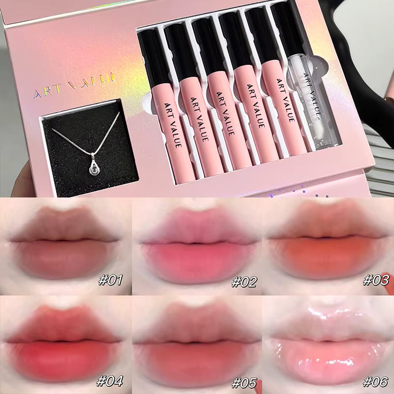 💋 ART VALUE Luxury Lipstick Gift Set with Necklace