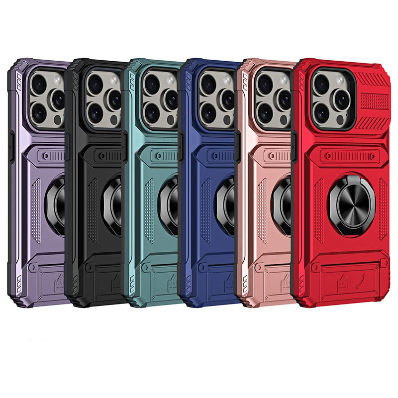 📱 Phone Case with Card Holder & Ring Grip – Kickstand, Magnetic Mount, Drop Protection
