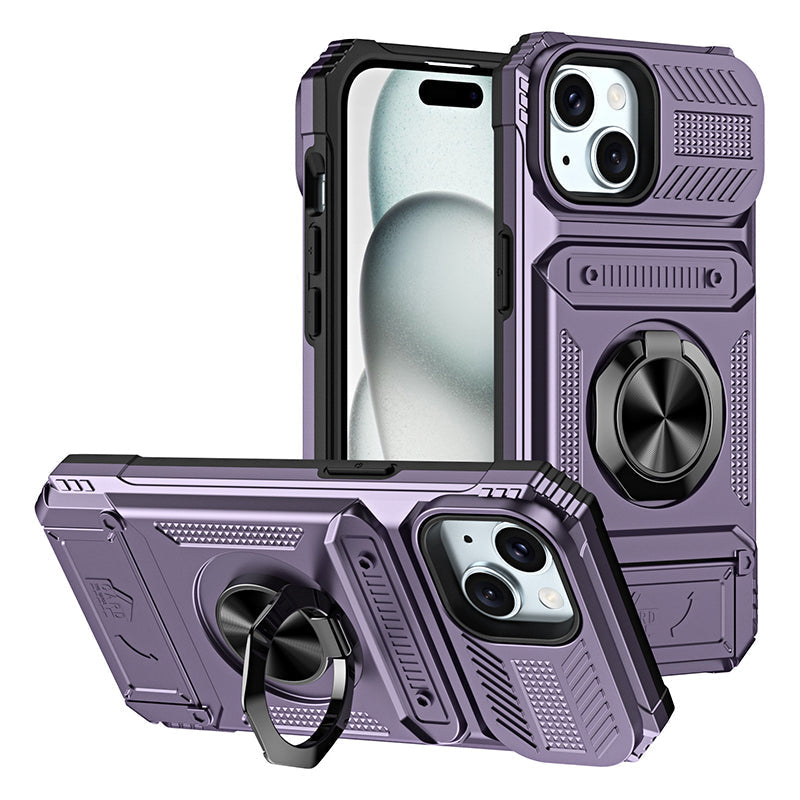 📱 Phone Case with Card Holder & Ring Grip – Kickstand, Magnetic Mount, Drop Protection