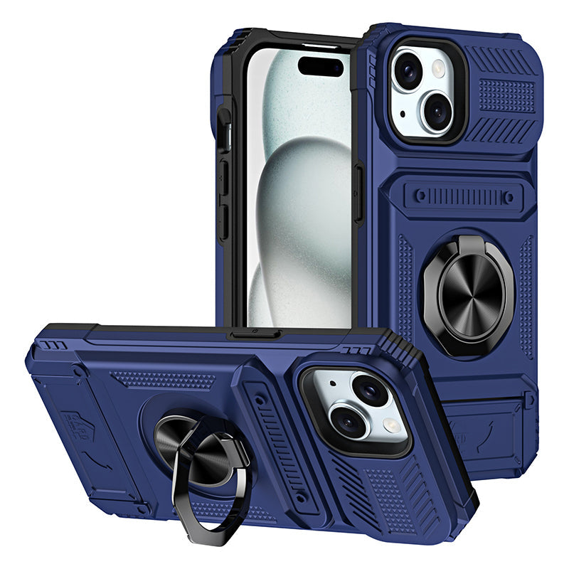 📱 Phone Case with Card Holder & Ring Grip – Kickstand, Magnetic Mount, Drop Protection