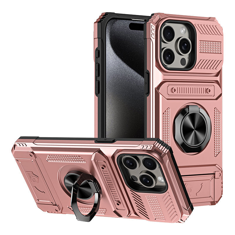 📱 Phone Case with Card Holder & Ring Grip – Kickstand, Magnetic Mount, Drop Protection