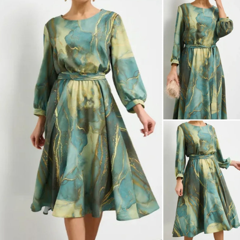 🌸Spring Specials💐 Women's Long Sleeve Fashion Printed Waist Dresses