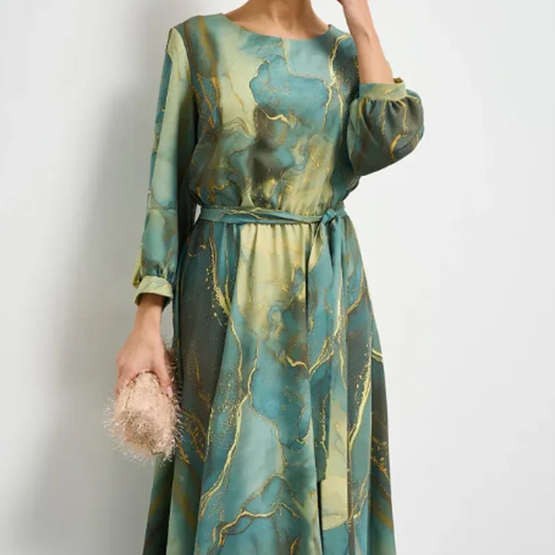 🌸Spring Specials💐 Women's Long Sleeve Fashion Printed Waist Dresses