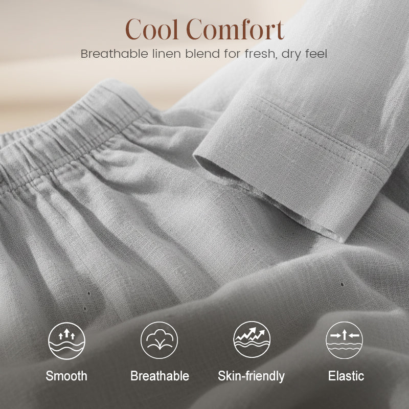 Men's Linen Blend 2-Piece Casual Set