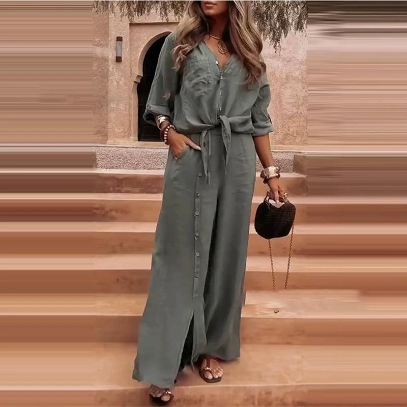 ⏳Time-Limited Special⏰Women's Elegant Solid Color 2-Piece Set