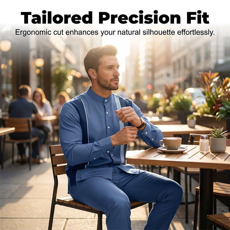 👔 Men's Striped Shirt & Pants 2-Piece Set✨ Effortless Style✨