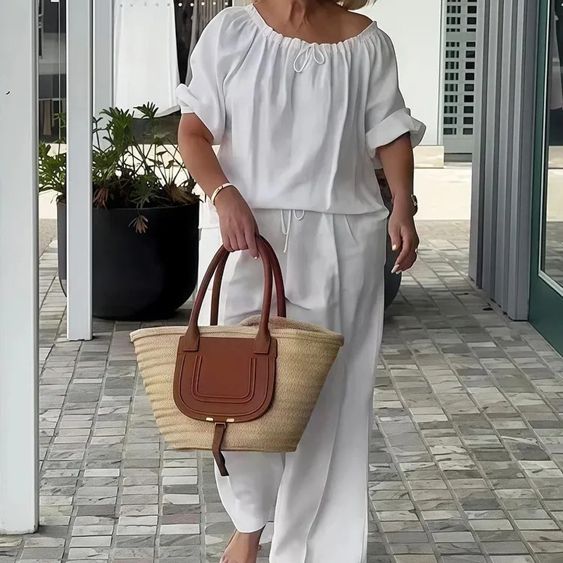 ⏳Time-Limited Special⏰Women's Drawstring Top & Pants 2-Piece Set – Relaxed Fit, Comfortable & Perfect for Lounging or Everyday Style 🌸