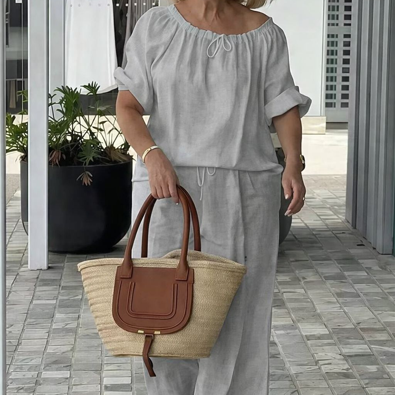 ⏳Time-Limited Special⏰Women's Drawstring Top & Pants 2-Piece Set – Relaxed Fit, Comfortable & Perfect for Lounging or Everyday Style 🌸