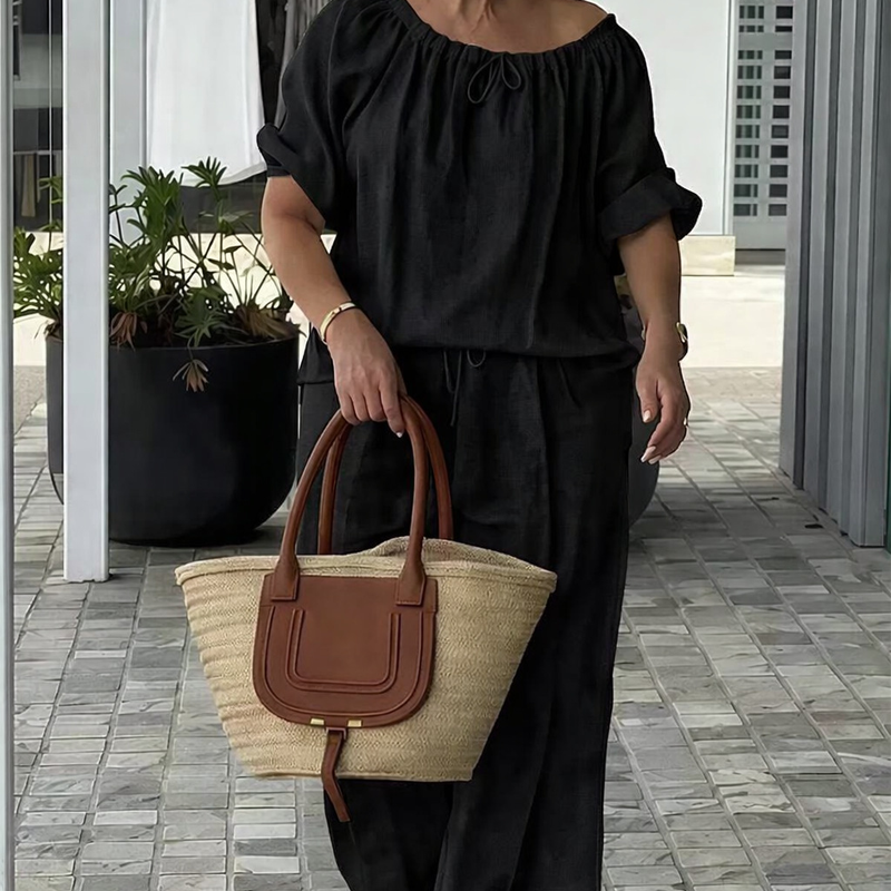⏳Time-Limited Special⏰Women's Drawstring Top & Pants 2-Piece Set – Relaxed Fit, Comfortable & Perfect for Lounging or Everyday Style 🌸