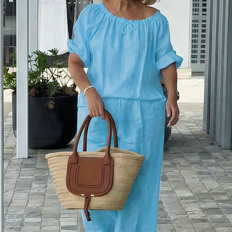 ⏳Time-Limited Special⏰Women's Drawstring Top & Pants 2-Piece Set – Relaxed Fit, Comfortable & Perfect for Lounging or Everyday Style 🌸