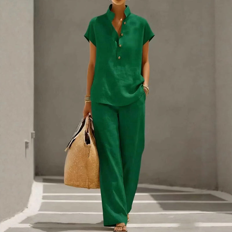 Women's Casual Solid Color Two-Piece Set