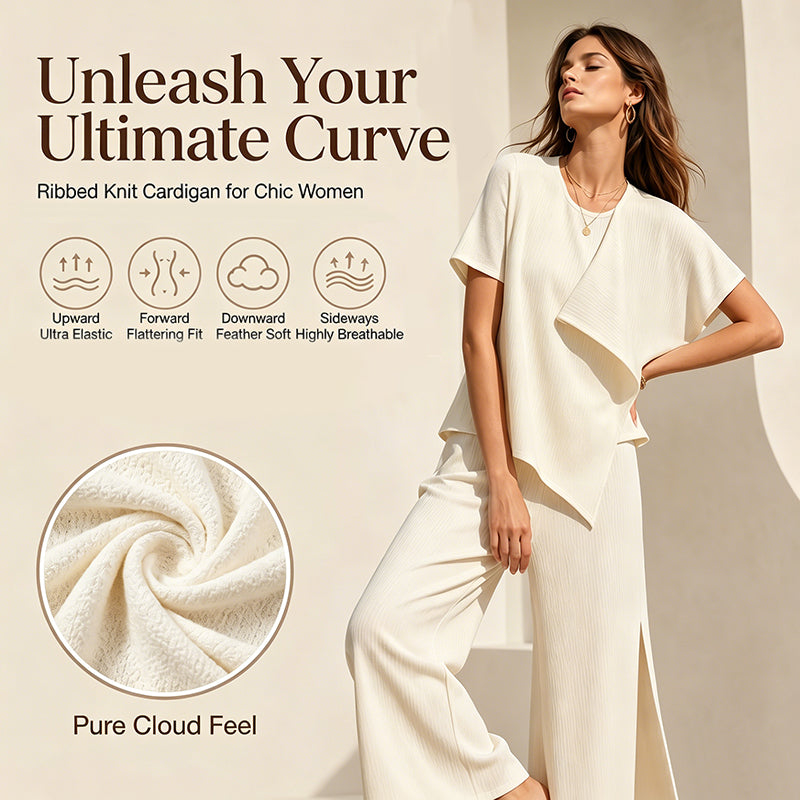 ⌛Limited-time offer-Women's Asymmetric Top & Slit Wide-Leg Pants Set