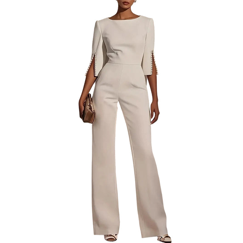 New Arrival✨🌸 Slim-Fit Wide-Leg Jumpsuit with Beaded Detail