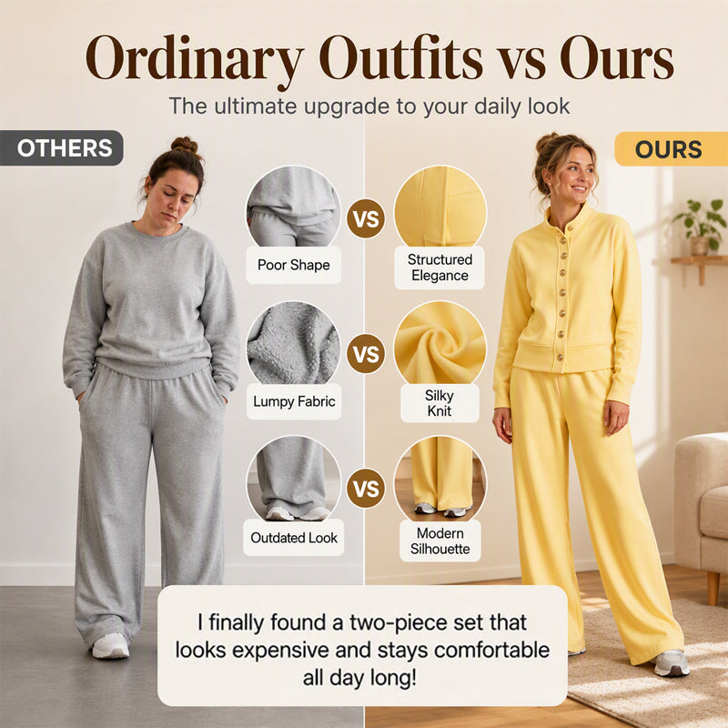 🌸Hot Sale 50% OFF💖Women's Button-Down Cardigan & Wide-Leg Pants Set