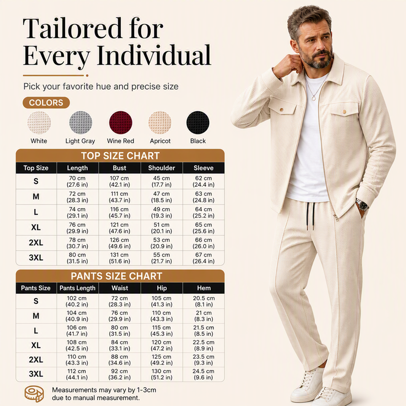 ⌛Limited-Time Offer-Men's Texture Jacket & Pants 2-Piece Set