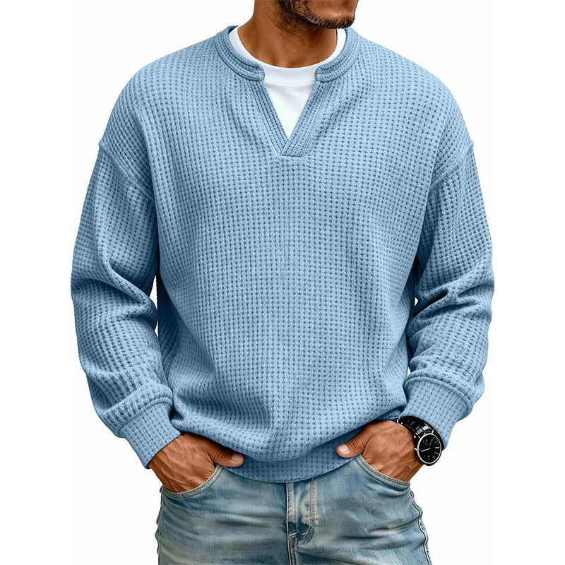 Men's fake Waffle Knit 2-in-1 Full Sleeve T-Shirt