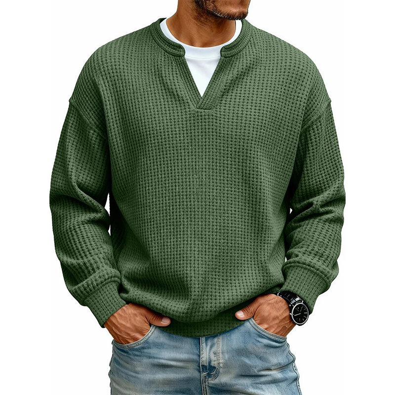 Men's fake Waffle Knit 2-in-1 Full Sleeve T-Shirt