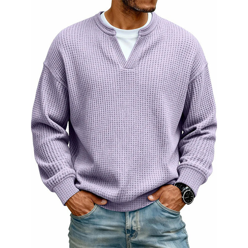 Men's fake Waffle Knit 2-in-1 Full Sleeve T-Shirt