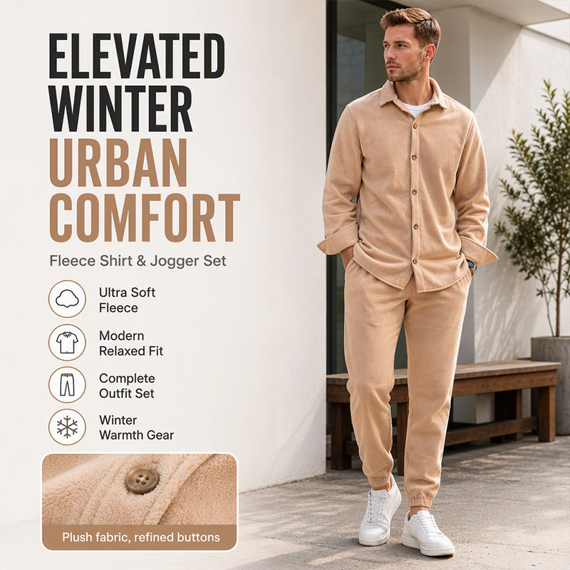 Men's Cozy Warm Shirt and Pants Lounge Set