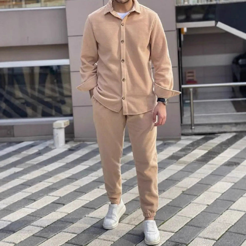 Men's Cozy Warm Shirt and Pants Lounge Set