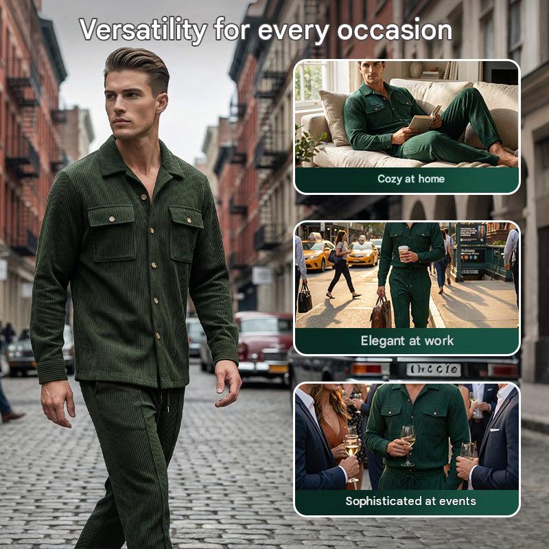 🏃‍♀️ Snapped up in a heartbeat – don't hesitate! 🔥 Men's Waffle Button-Down Jacket and Pants Set