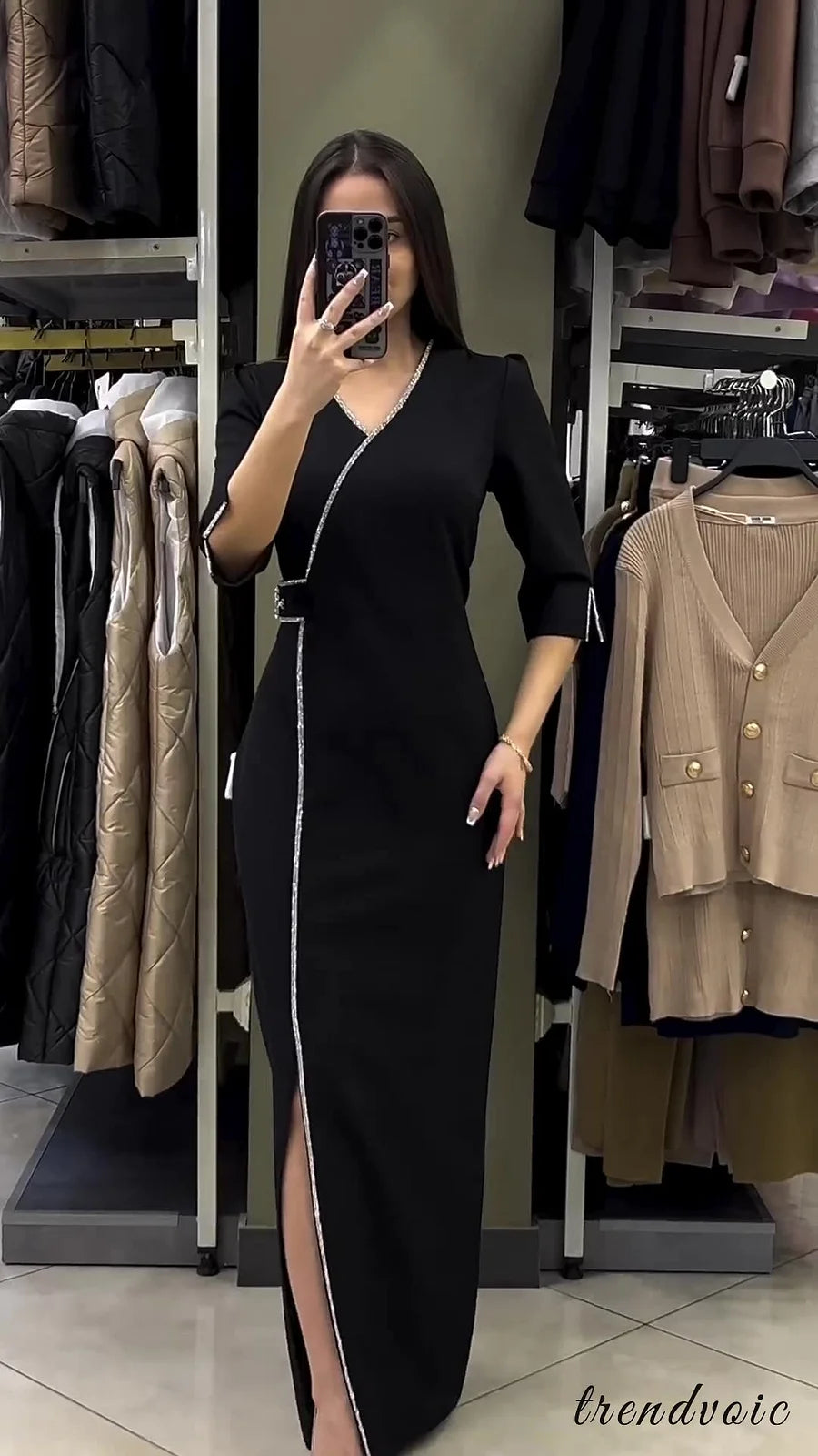 V-neck Slim Fit Temperament Dress